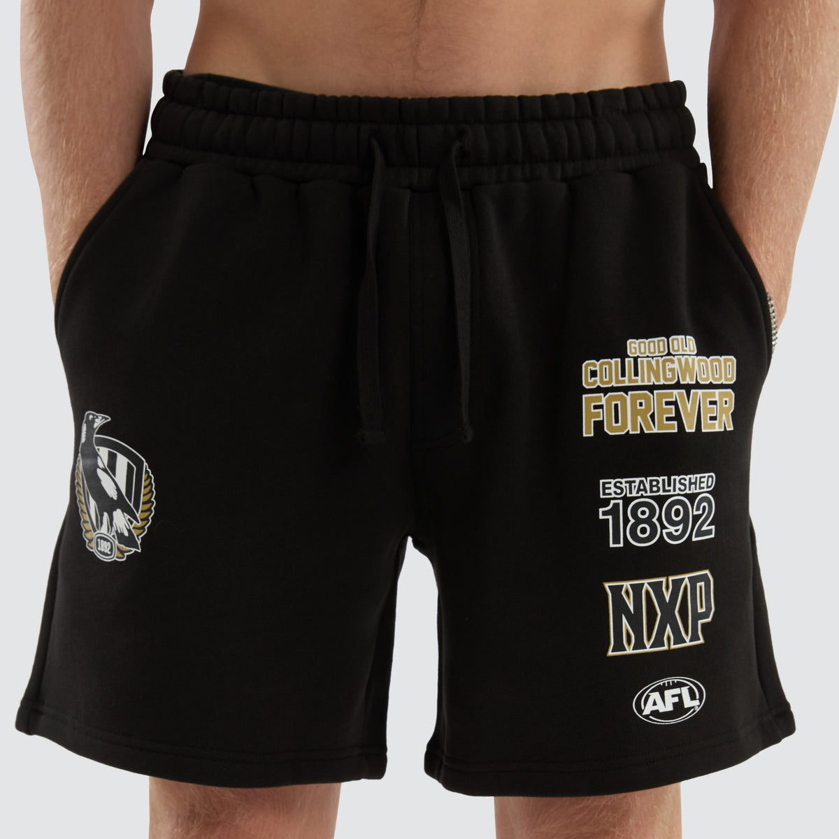Collingwood Magpies Prime Trackshorts Jet Black NXP