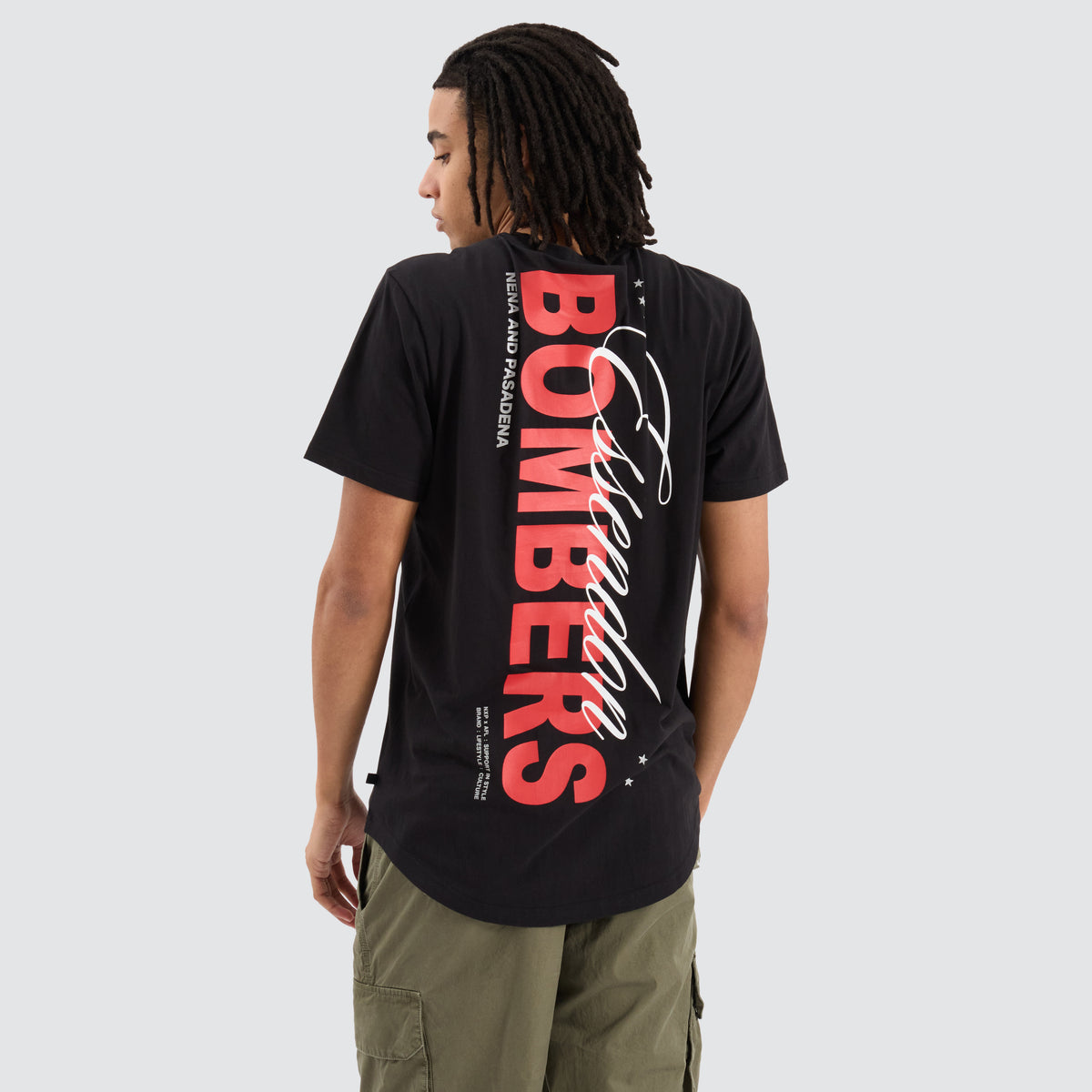 Essendon Bombers NXP x AFL Dual Curved Tee in Jet Black NXP