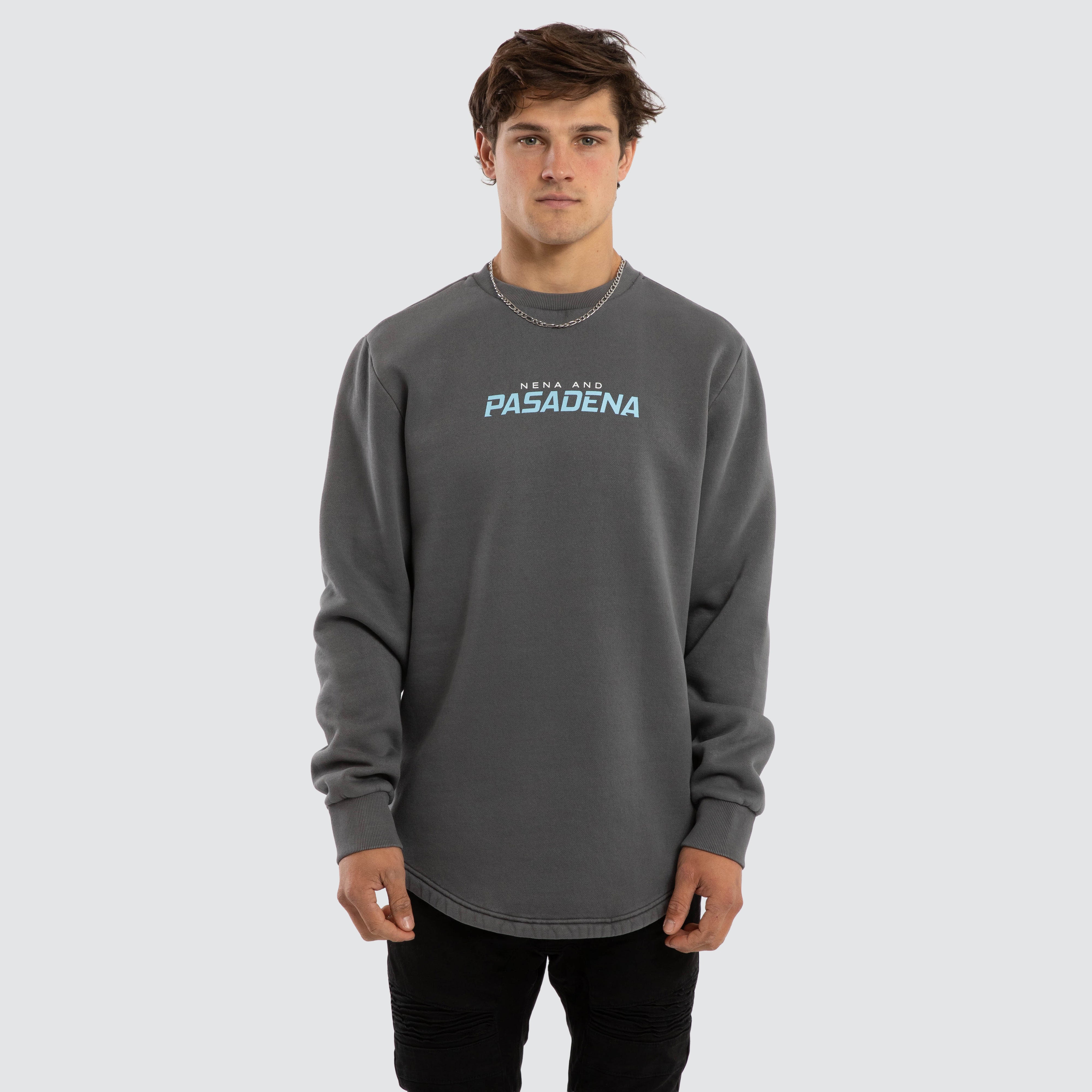 トップス ennoy ROUND NECK PULLOVER AW22 System Curved Hem Sweater Pigment Grey | NXP