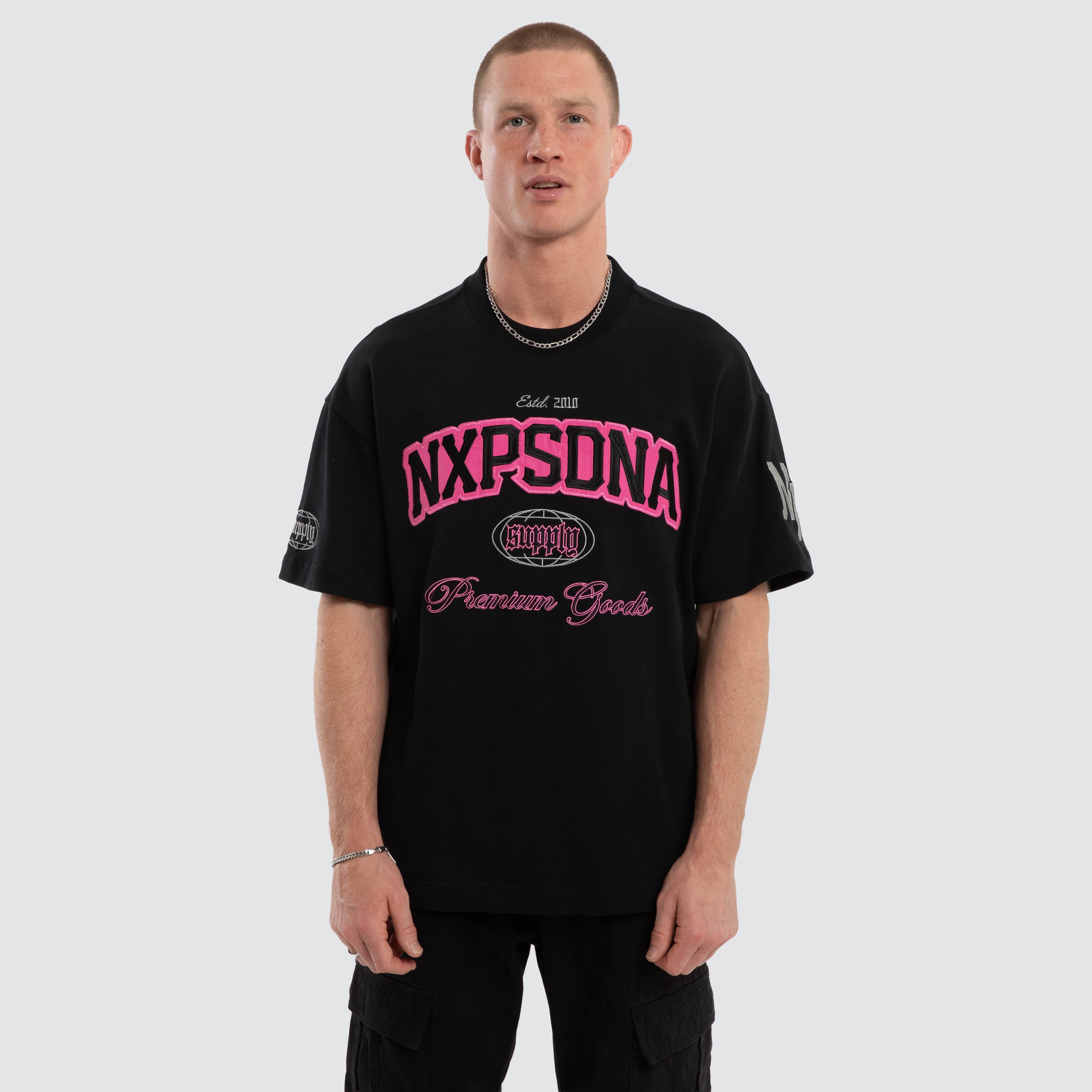 Focus Cotton Loopback Relaxed Fit T-Shirt Black | NXP