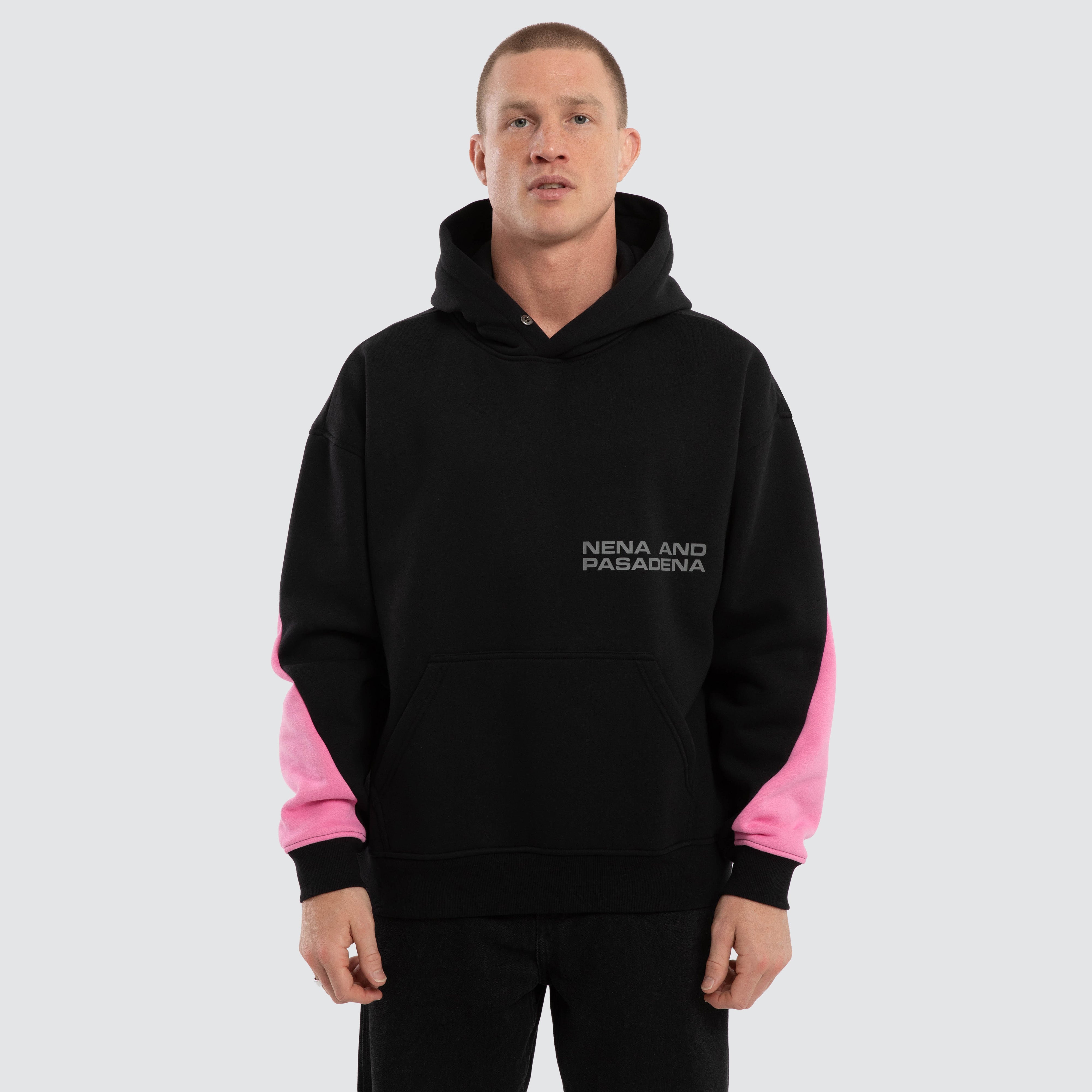 Zone Box Fit Hoodie Black and Pink | NXP