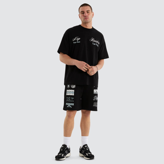 Model Wears Las Vegas Shorts  Jet Black Shorts in Black - Image 3