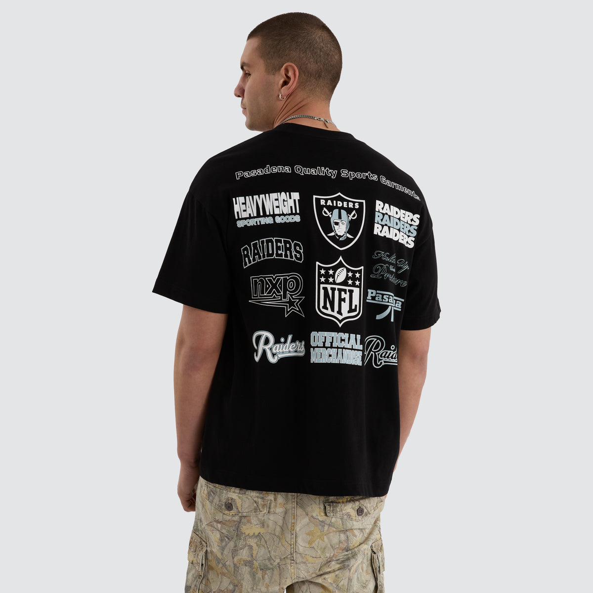 NXP x NFL Las Vegas Raiders Logo Raptor Tee in Black Nena And Pasadena