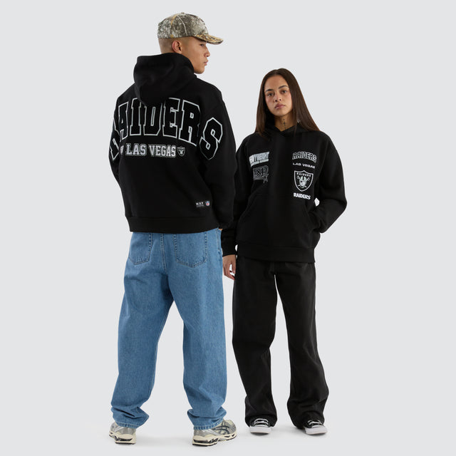 Model wears Las Vegas Raiders Surround Hoodie Jet Black Hoodies in Black - Image 2