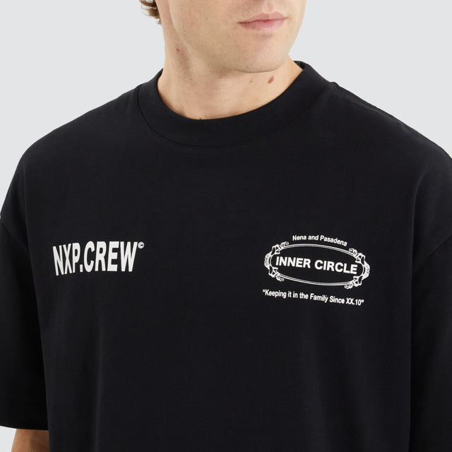 Model Wears Index Heavy Street Tee Jet Black T-Shirts in Black - Image 3