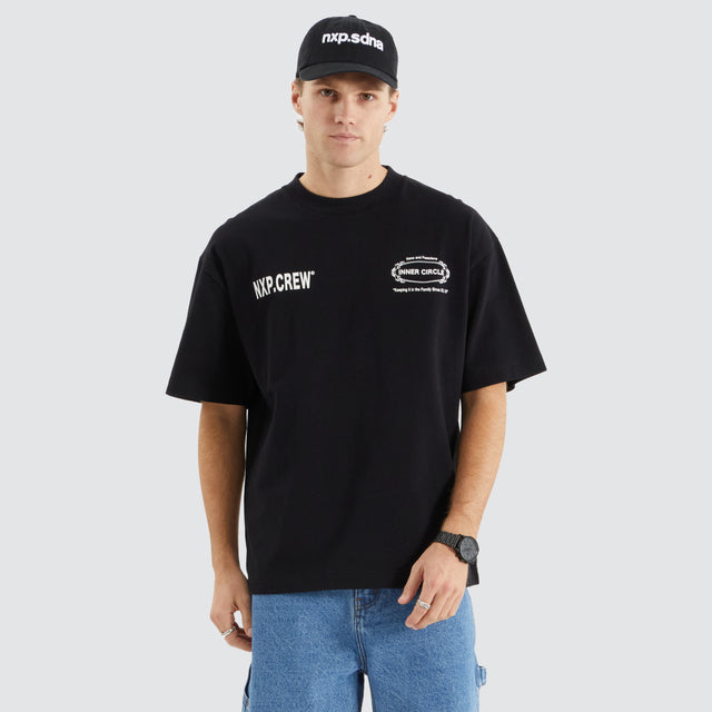 Model Wears Index Heavy Street Tee Jet Black T-Shirts in Black - Image 2