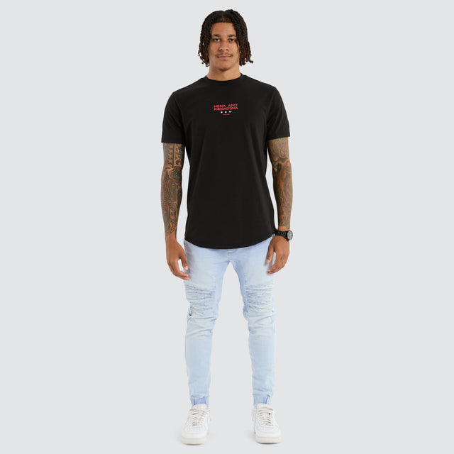 Model Wears Brace Standard Tee Jet Black T-Shirts in Black - Image 7