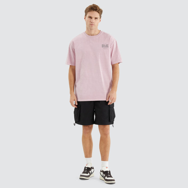 Model Wears Compact Box Fit Tee Pigment Pink T-Shirts in Pink - Image 4