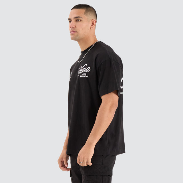 Model Wears Control Raptor Tee Jet Black T-Shirts in Black - Image 2