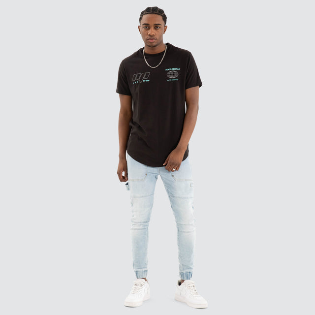 Mighty Dual Curved Tee Jet Black