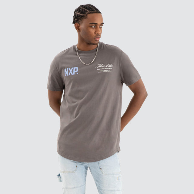 Riot Dual Curved Tee Charcoal Grey