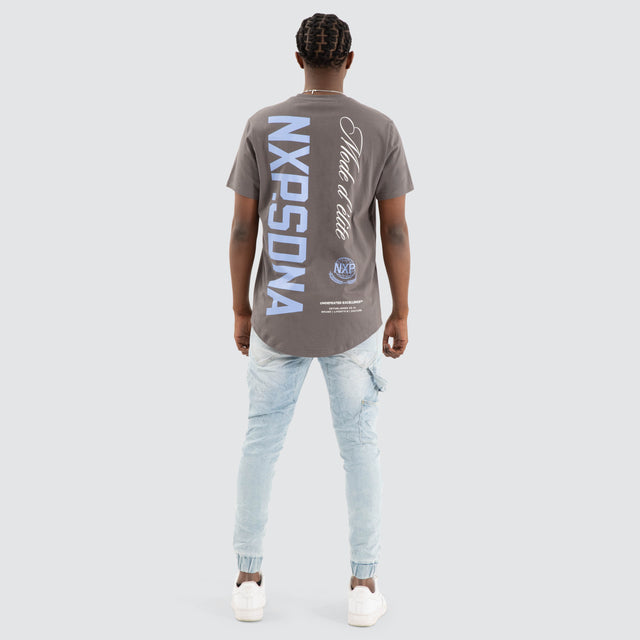 Riot Dual Curved Tee Charcoal Grey