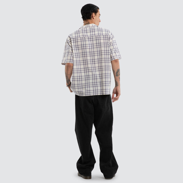 Dimension Boxy Shirt Natural White Check
