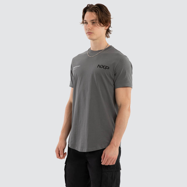 Crime Dual Curved Tee Charcoal
