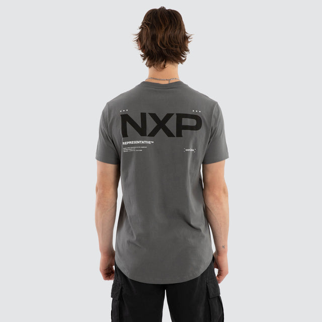 Crime Dual Curved Tee Charcoal