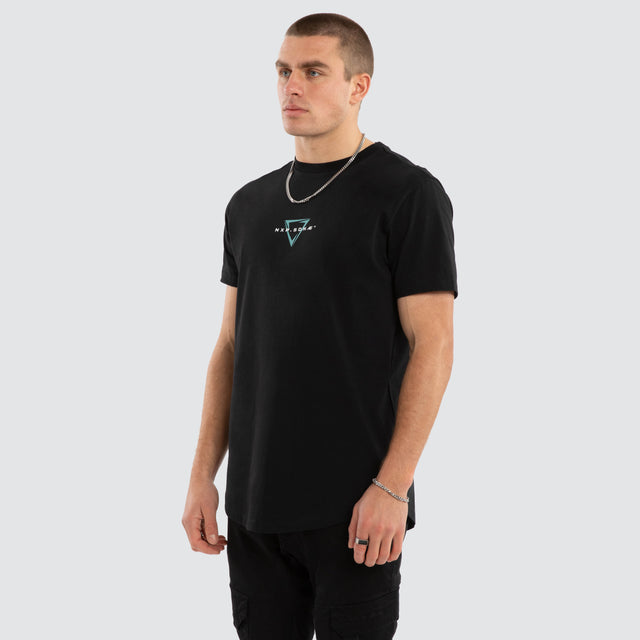Inevitable Dual Curved Tee Jet Black