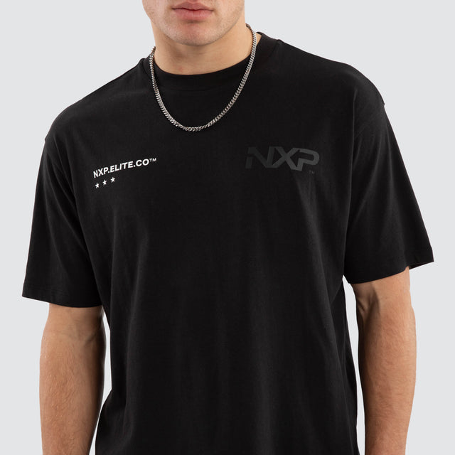 Heart Box Fit Scoop Tee Jet Black