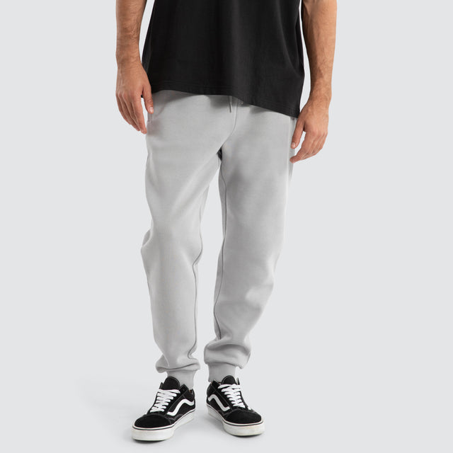 Model Wears Supply Skinny Trackpant Alloy Trackpants in Grey - Image 1