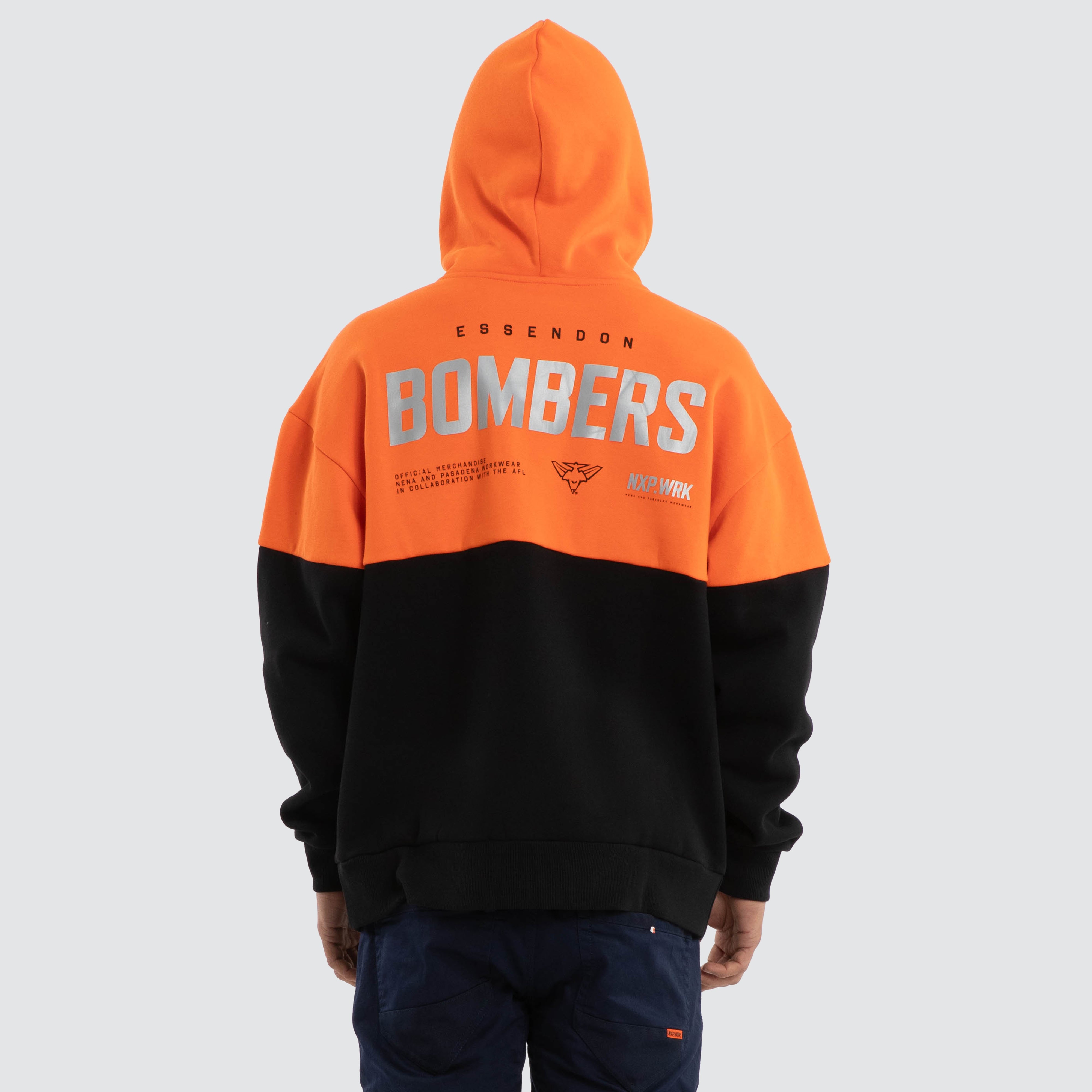 Essendon Bombers Block Hoodie Orange Black | NXP