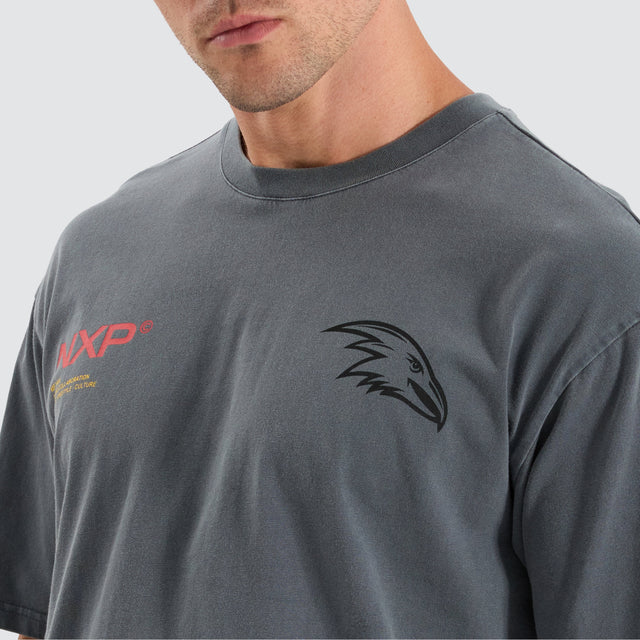 Adelaide Crows AFL Box Fit Tee Pigment Charcoal