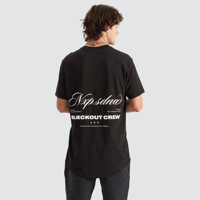 Blackout Cape Back T-Shirt Jet Black