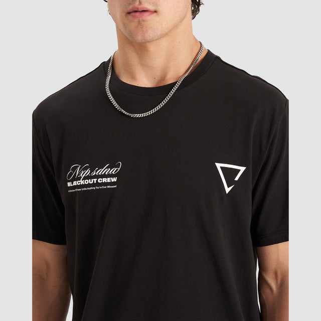 Blackout Cape Back T-Shirt Jet Black