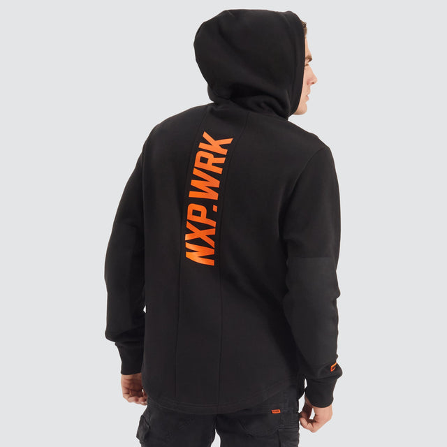 Blueprint Dual Curved Hoodie Solid Black