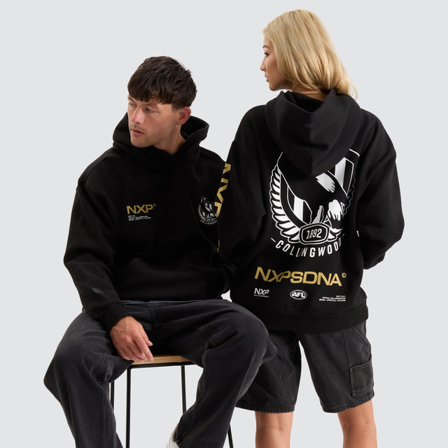 Collingwood Magpies AFL Relaxed Hoodie Jet Black