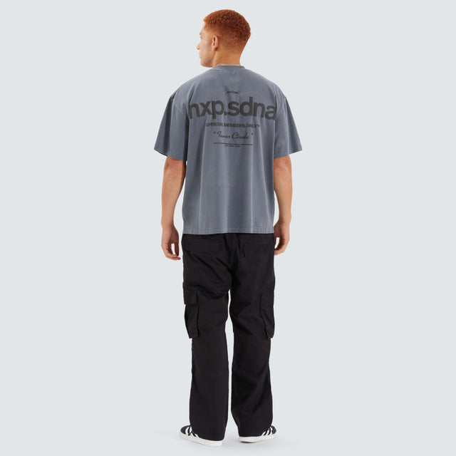 Model Wears Contagent Street Tee Pigment Charcoal T-Shirts in Grey - Image 5