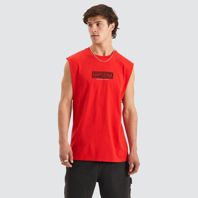 Coupe Scoop Back Muscle Tee Poppy Red
