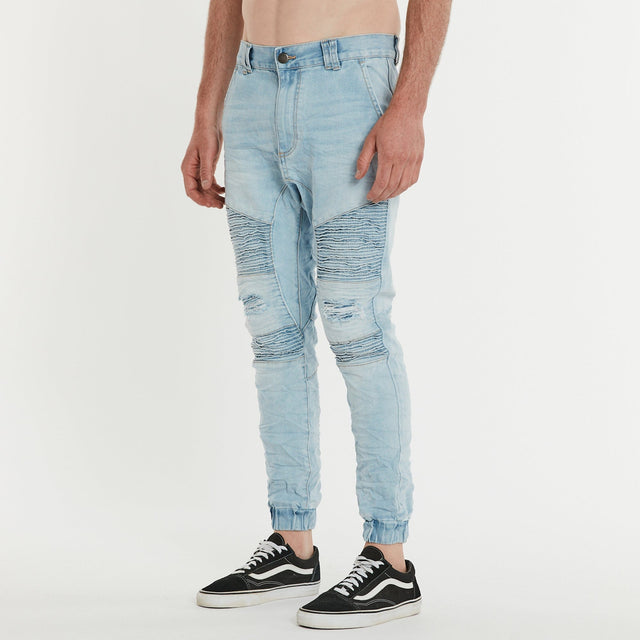 Model Wears Hellcat Pant Astoria Blue Pants in Blue - Image 6