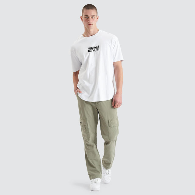 Model Wears Overland Cargo Pant Sage Pants in Green - Image 3