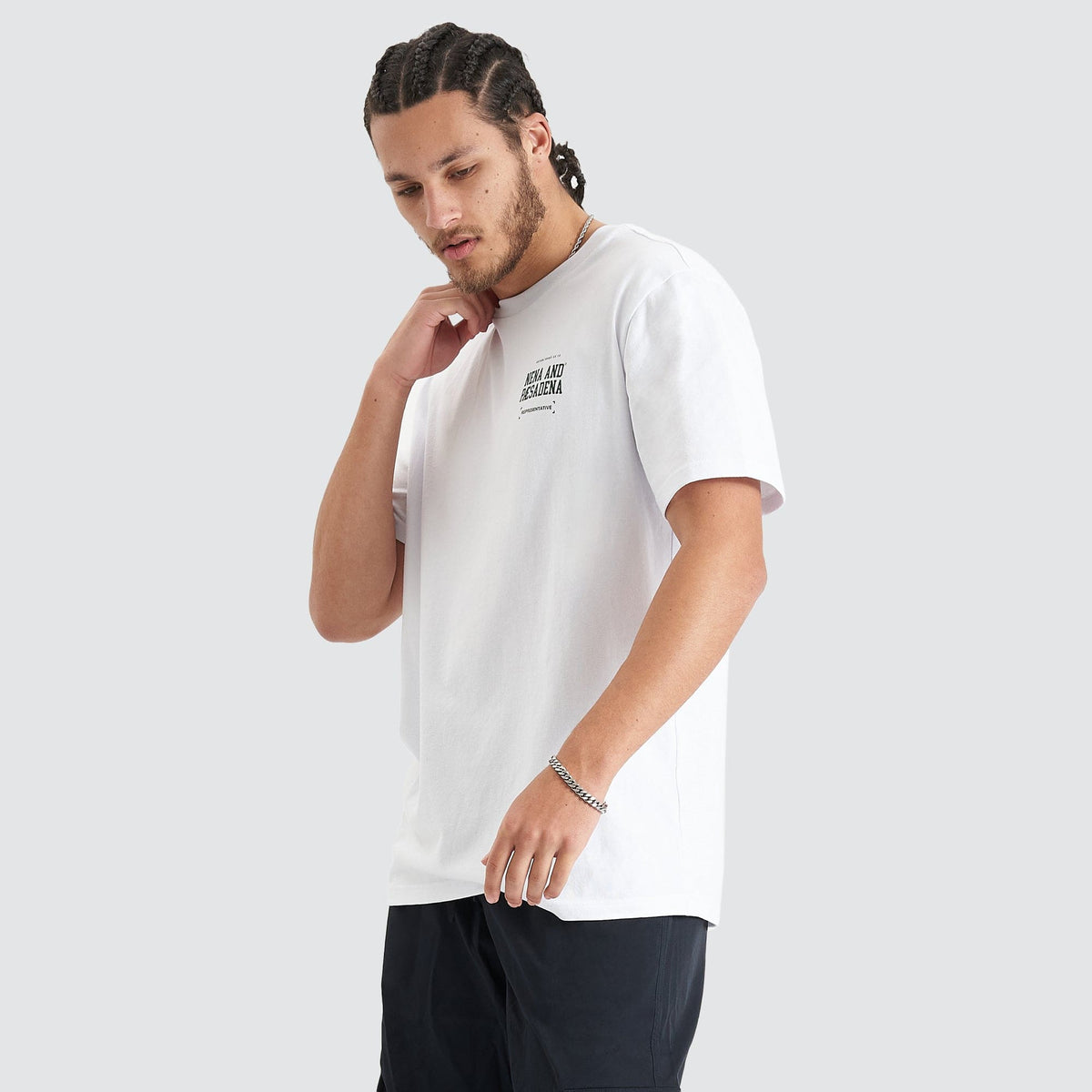 Overview Relaxed Optical White Tee - Nena and Pasadena | NXP