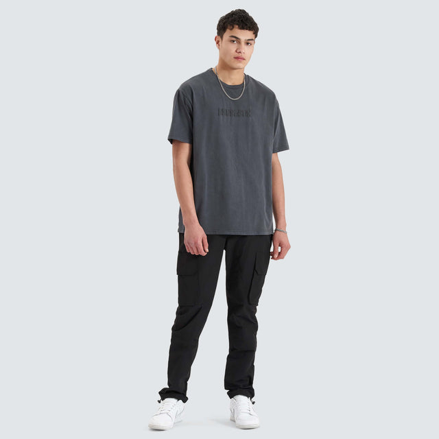 Post-Industrial Heavy Box Fit Tee Pigment Asphalt