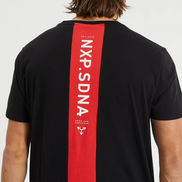 Model Wears Principle Cape Back T-Shirt Jet Black T-Shirts in Black - Image 6