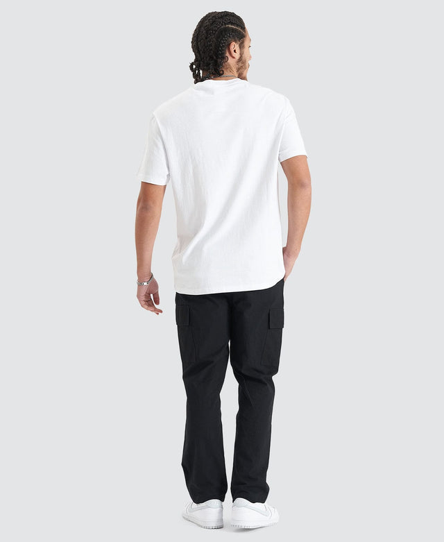 Model Wears Republic Tee Optical White T-Shirts in White - Image 2