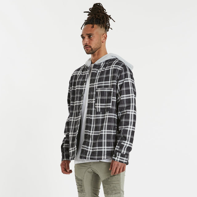 Resistance Hooded Flannel Black/White