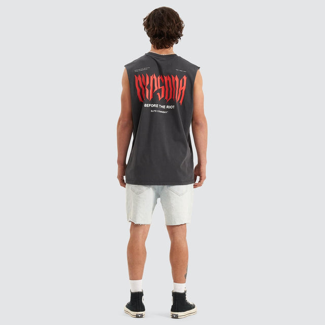 Riot Relaxed Muscle Tee Pigment Black