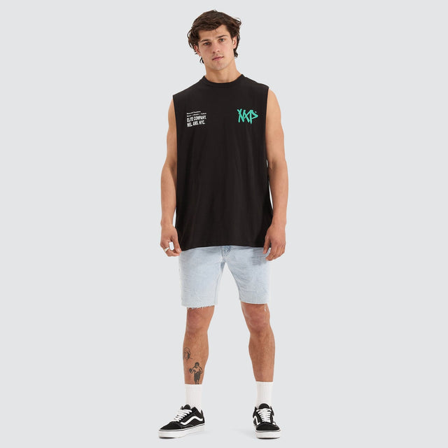 Slander Relaxed Muscle Tee Jet Black