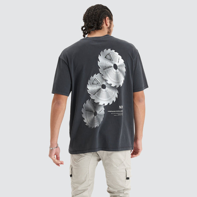 Model Wears Torque Heavy Box Fit Tee Pigment Black T-Shirts in Black - Image 1