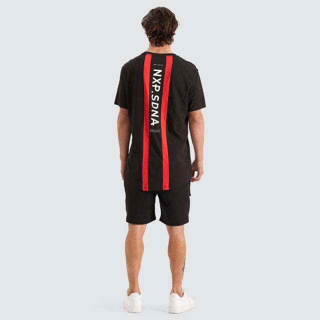 Triple Threat Cape Back Tee Jet Black
