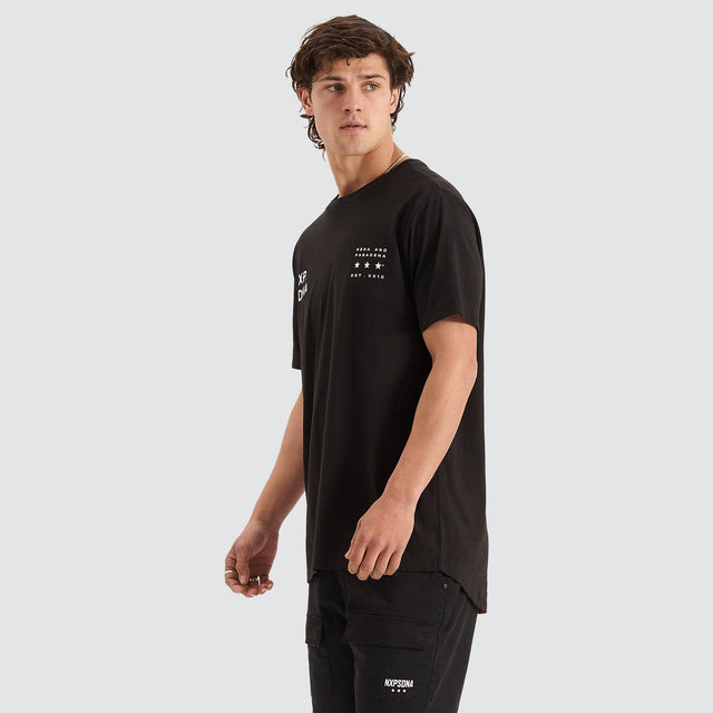 Triple Threat Cape Back Tee Jet Black