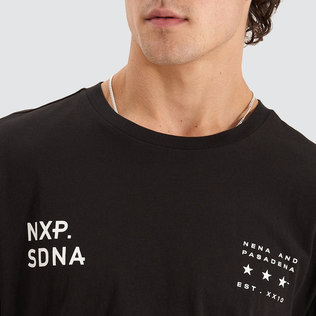 Triple Threat Cape Back Tee Jet Black
