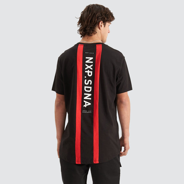 Triple Threat Cape Back Tee Jet Black