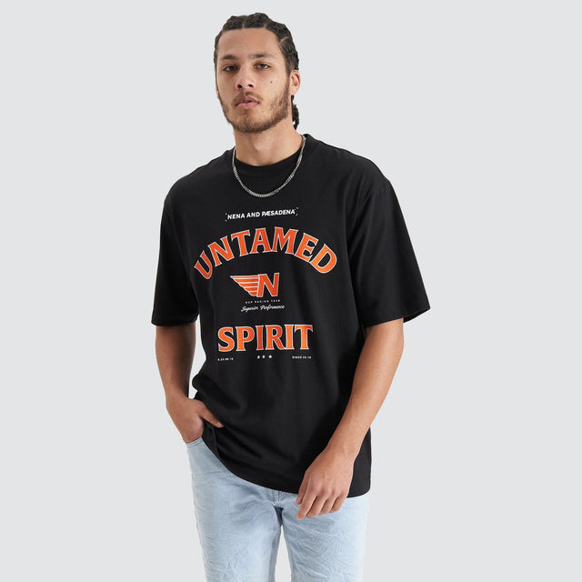 Untamed Heavy Oversized Tee Jet Black