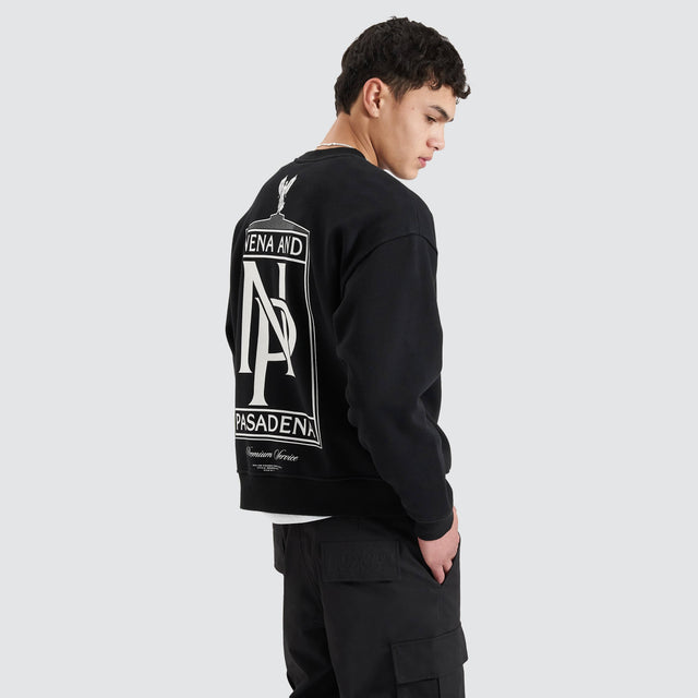 Wright Heavy Box Fit Sweater Jet Black