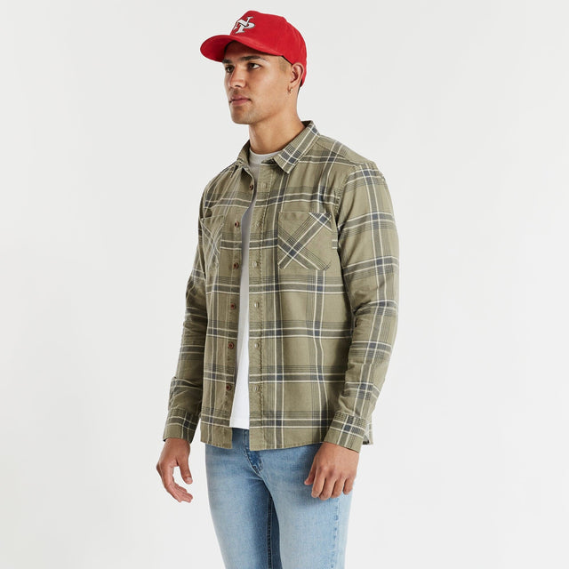 Charge Casual Long Sleeve Shirt Asphalt/Sand Check