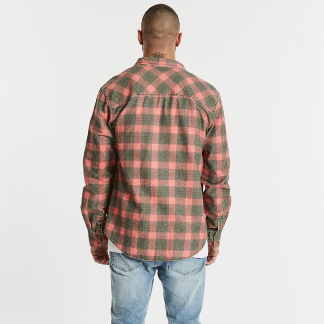 Charge Casual Long Sleeve Shirt Black/Red Check