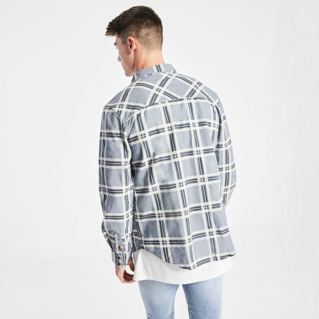 Charge Casual Long Sleeve Shirt Blue/Sand/White Check