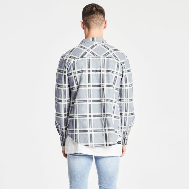 Charge Casual Long Sleeve Shirt Blue/Sand/White Check